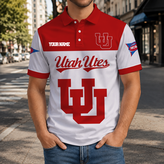 EXCLUSIVE EDITION - NEW CUSTOMIZED NCAA FBS25 UTU UTAH UTES POLO SHIRT, ZIP POLO SHIRT & T-SHIRTS