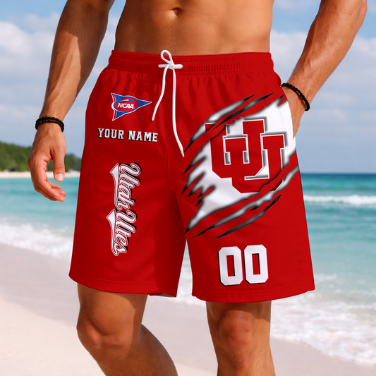 LIMITED EDITION - NEW CUSTOMIZED NCAA FBS25 UTU UTAH UTES SHORT PANTS