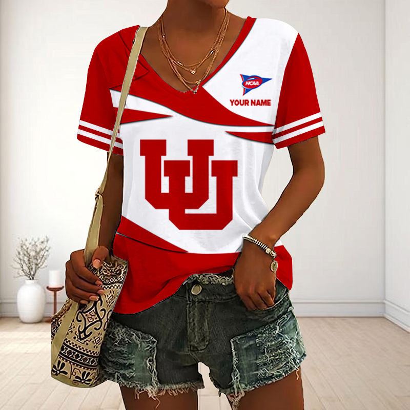 LIMITED DROP - NEW CUSTOMIZED | NCAA FBS25 UTU UT UTES V-NECK FEMALE SHIRT