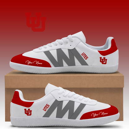[FAN FAVORITE] NEW CUSTOMIZED NCAA FBS25 UTU UTAH UTES CLASSIC SNEAKERS