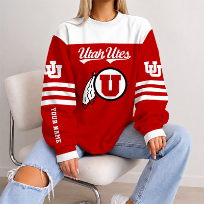 [FAN FAVORITE] NEW CUSTOMIZED NCAA FBS25 UTU UTAH UTES UNISEX SWEATSHIRT