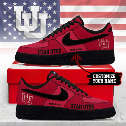 ELITE EDITION - NEW CUSTOMIZED NCAA FBS25 UTU UTAH UTES AF1 SHOES