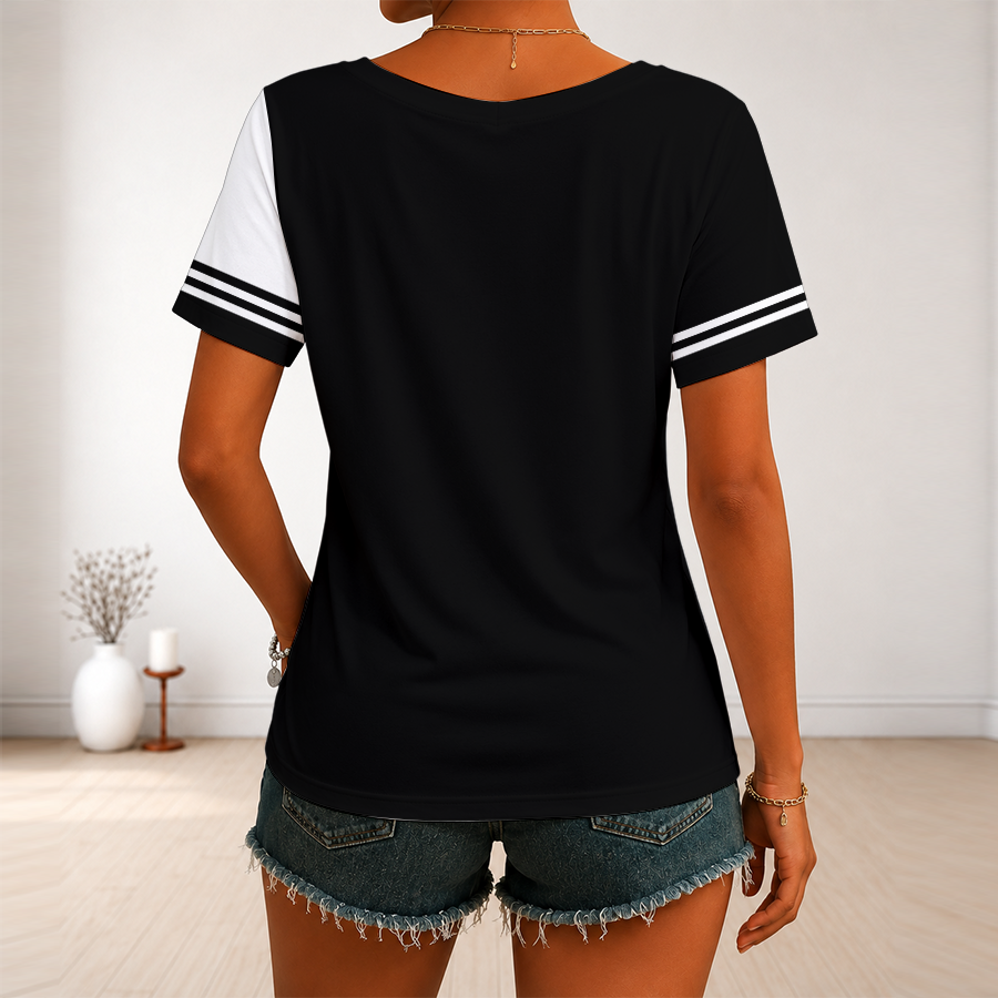 LIMITED EDITION - NEW CUSTOMIZED NBA25 BNE BROOKLYN NETS V-NECK FEMALE SHIRT
