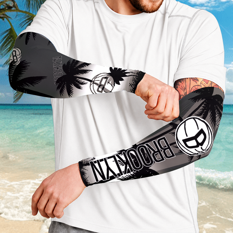 [HOT DEAL] NEW CUSTOMIZED NBA25 BNE BROOKLYN NETS SUN ARM SLEEVES