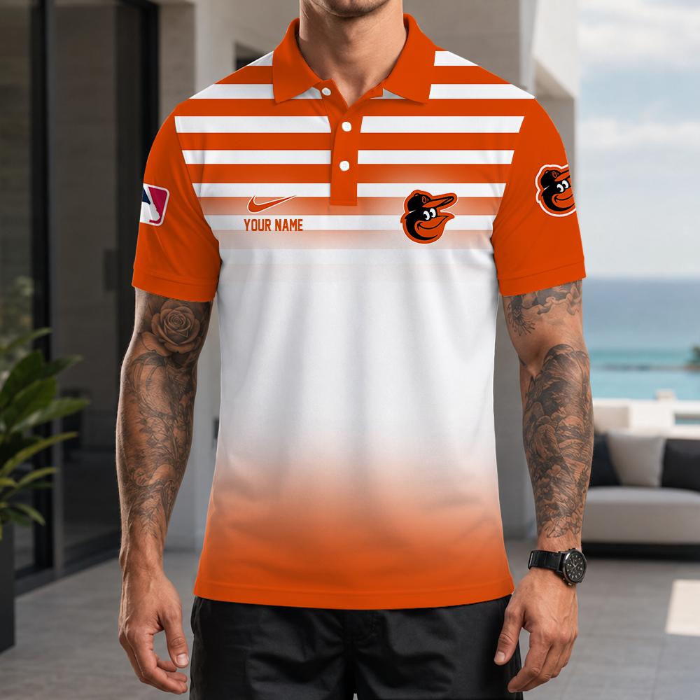 [FLASH SALE] NEW CUSTOMIZED MLB25 BOS BALTIMORE ORIOLES POLO SHIRT
