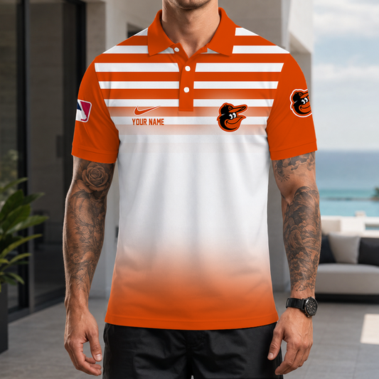 [FLASH SALE] NEW CUSTOMIZED MLB25 BOS BALTIMORE ORIOLES POLO SHIRT