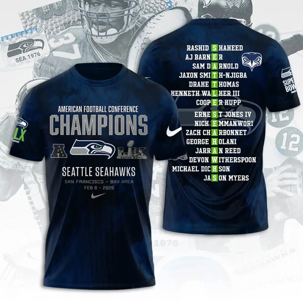 LIMITED EDITION - NEW CUSTOMIZED NFL06 SSH SEATTLE SEAHAWKS UNISEX T-SHIRT, POLO, HOODIE & JACKETS