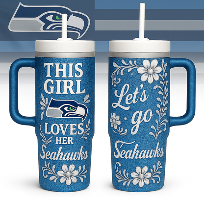 LIMITED EDITION - NEW CUSTOMIZED NFL06 SSH SEATTLE SEAHAWKS 40 OZ TUMBLER