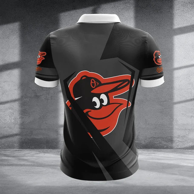 [FLASH SALE] NEW CUSTOMIZED MLB25 BOS BALTIMORE ORIOLES ZIP POLO SHIRT