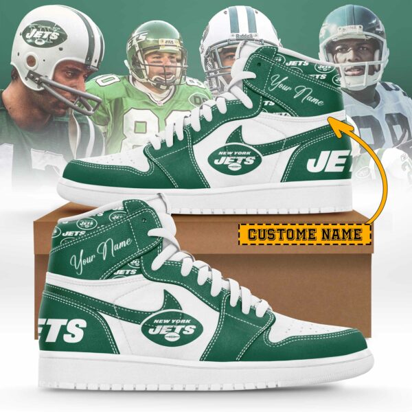 LIMITED EDITION - NEW CUSTOMIZED NFL25 NYJ NEW YORK JETS AIR JORDAN SNEAKERS