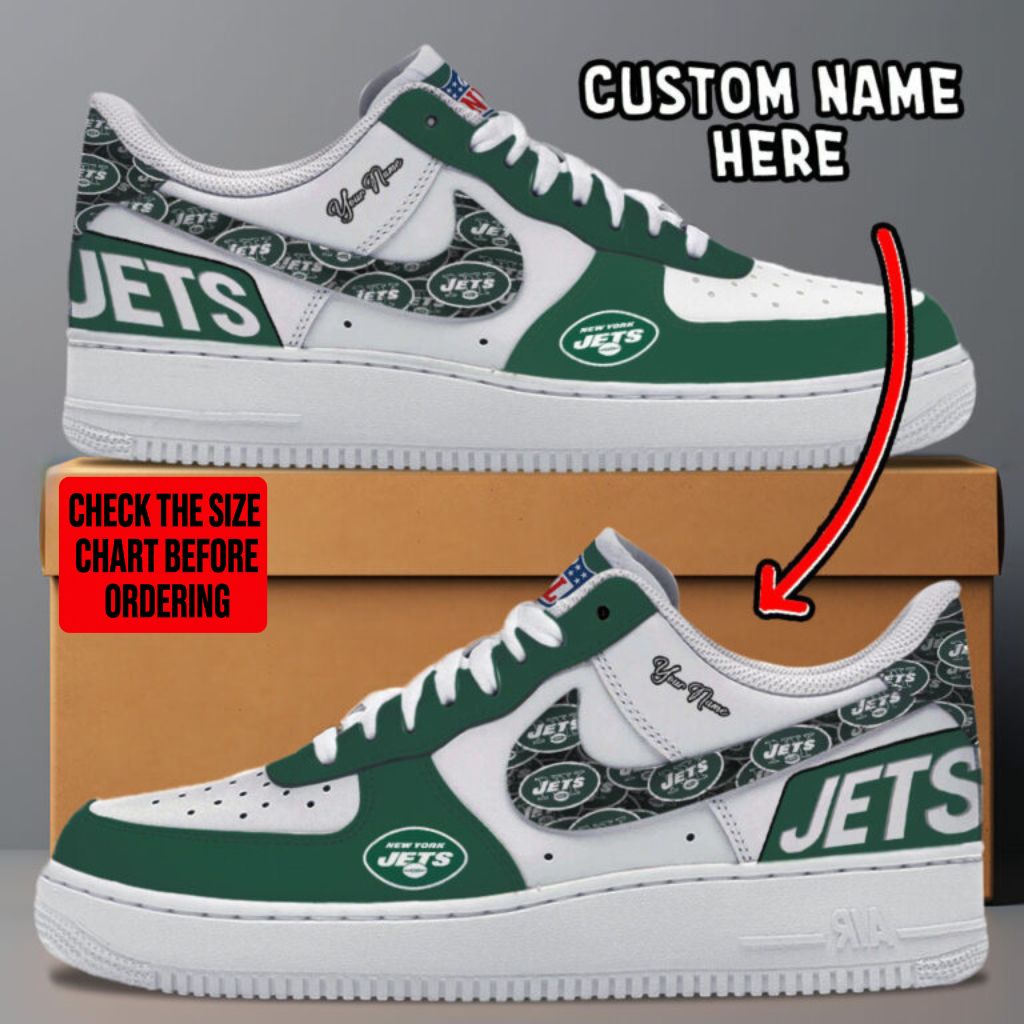 LIMITED EDITION - NEW CUSTOMIZED NFL25 NYJ NEW YORK JETS AF1 SNEAKERS