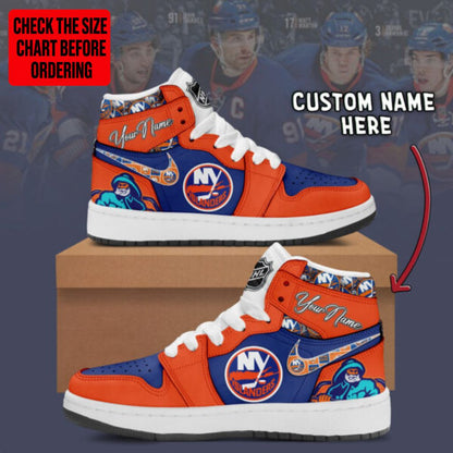 LIMITED EDITION - NEW CUSTOMIZED NHL25 NYI NEW YORK ISLANDERS AIR JORDAN SNEAKERS