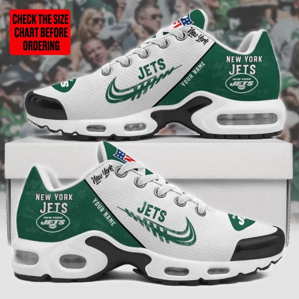 LIMITED EDITION - NEW CUSTOMIZED NFL25 NYJ NEW YORK JETS AIR MAX PLUS SNEAKERS