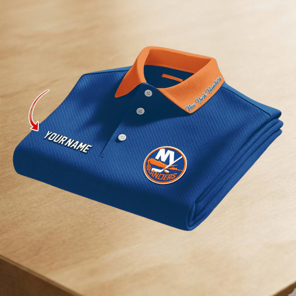 LIMITED EDITION - NEW CUSTOMIZED NHL25 NYI NEW YORK ISLANDERS POLO SHIRT