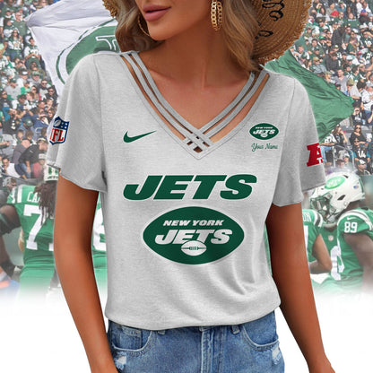 [SPECIAL OFFER] NEW CUSTOMIZED NFL25 NYJ NEW YORK JETS V-NECK SHIRT