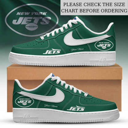 LIMITED EDITION - NEW CUSTOMIZED NFL25 NYJ NEW YORK JETS AF1 SHOES