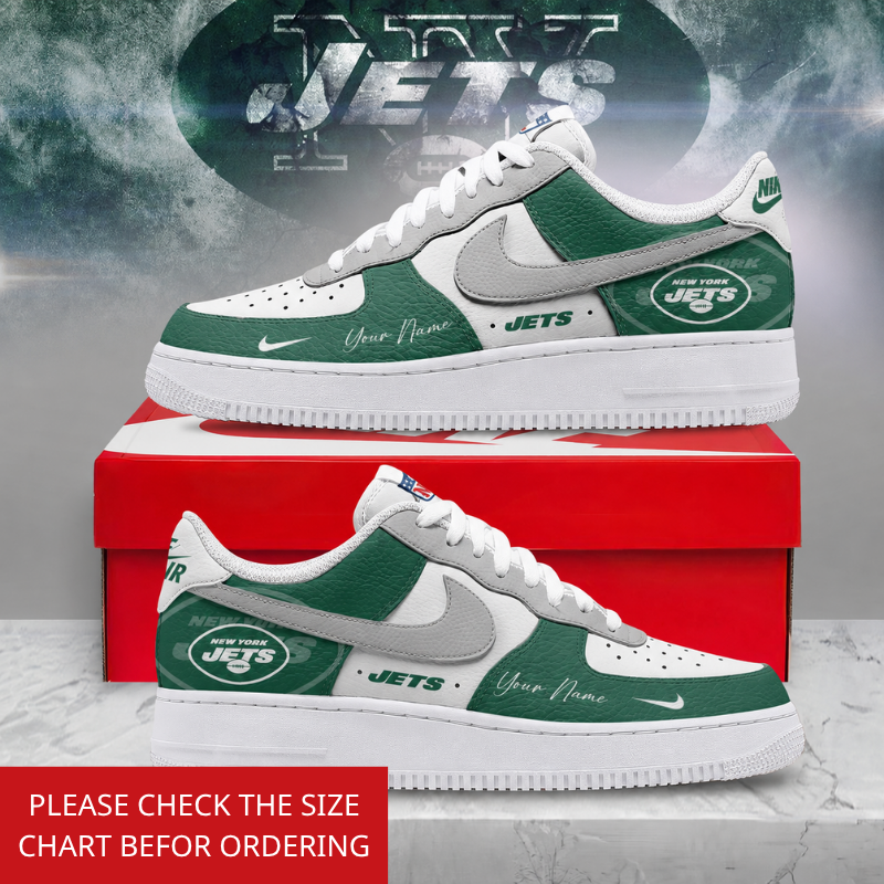 LIMITED EDITION - NEW CUSTOMIZED NFL25 NYJ NEW YORK JETS AF1 SHOES
