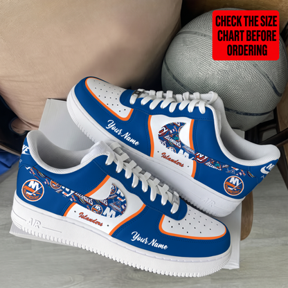 LIMITED EDITION - NEW CUSTOMIZED NHL25 NYI NEW YORK ISLANDERS AF1 SHOES