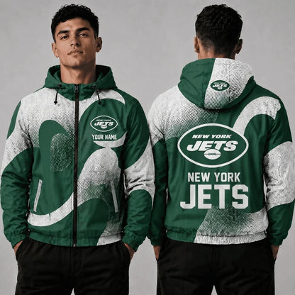 [SPECIAL OFFER] NEW CUSTOMIZED NFL25 NYJ NEW YORK JETS WINDBREAKER JACKET