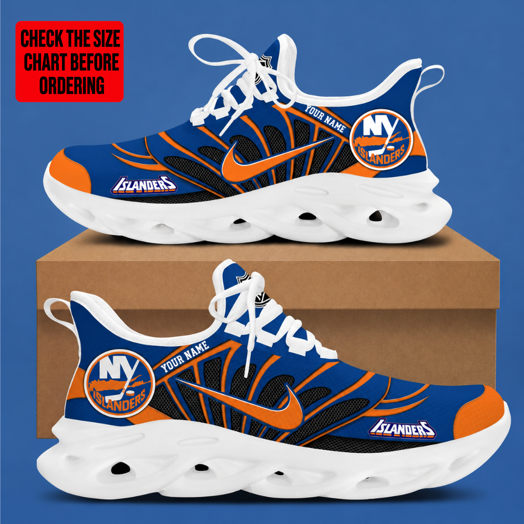 [SUPER SALE] NEW CUSTOMIZED NHL25 NYI NEW YORK ISLANDERS CLUNKY SNEAKERS