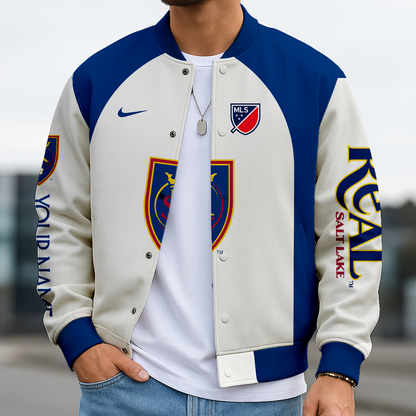 LIMITED EDITION - NEW CUSTOMIZED MLS25 RSL RS LAKE SATIN VARSITY & BASEBALL JACKET