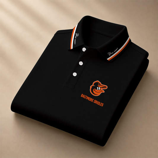LIMITED EDITION - NEW CUSTOMIZED MLB25 BOS BALTIMORE ORIOLES POLO SHIRT