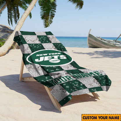 LIMITED EDITION - NEW CUSTOMIZED NFL25 NYJ NEW YORK JETS BEACH TOWEL