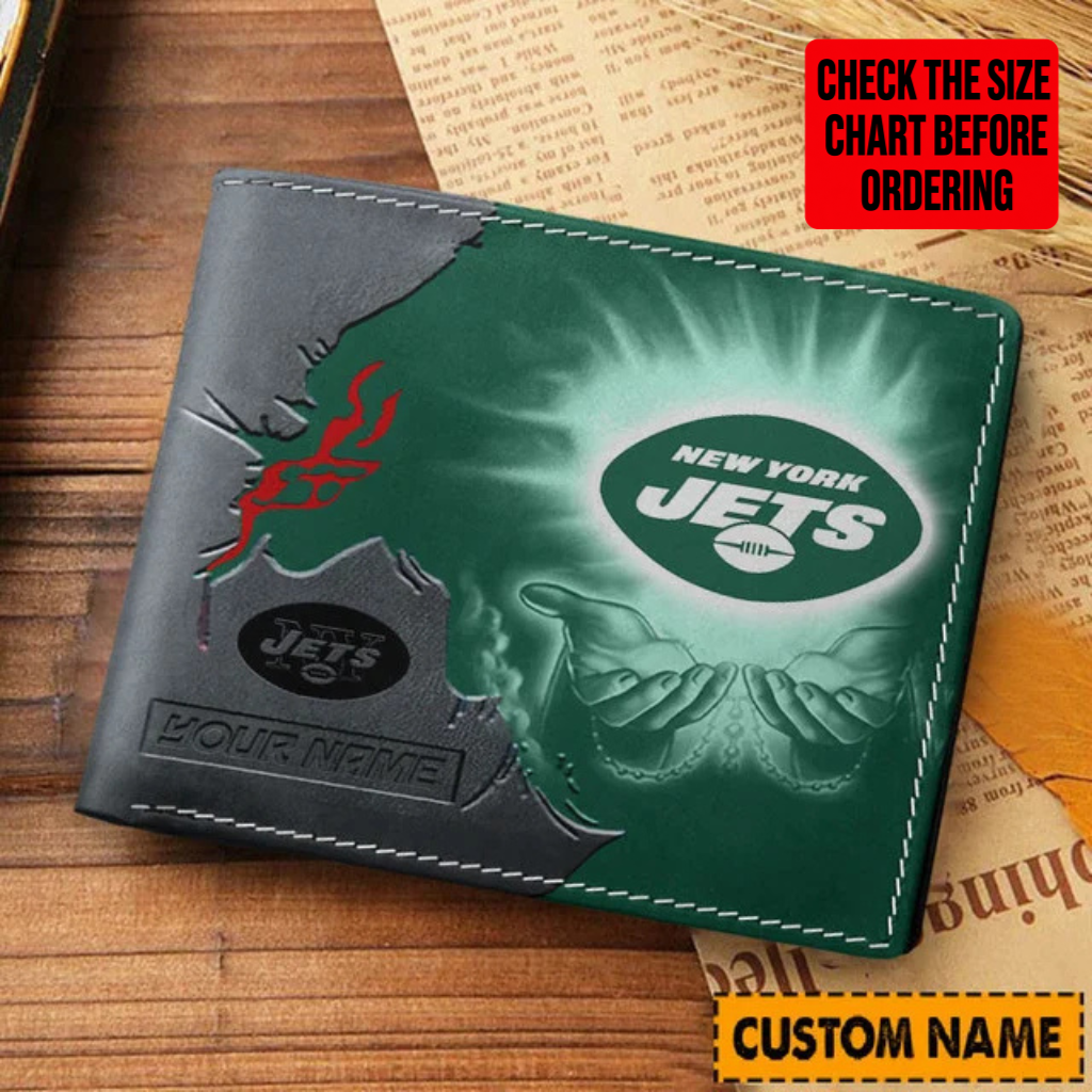 LIMITED EDITION - NEW CUSTOMIZED NFL25 NYJ NEW YORK JETS LEATHER WALLET