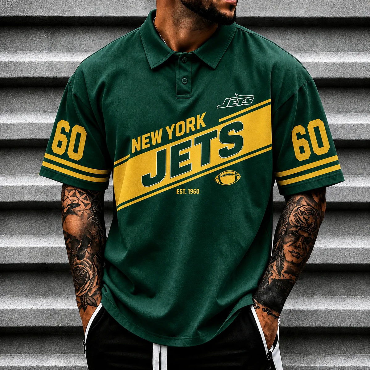 [SPECIAL OFFER] NEW CUSTOMIZED NFL25 NYJ NEW YORK JETS POLO SHIRT