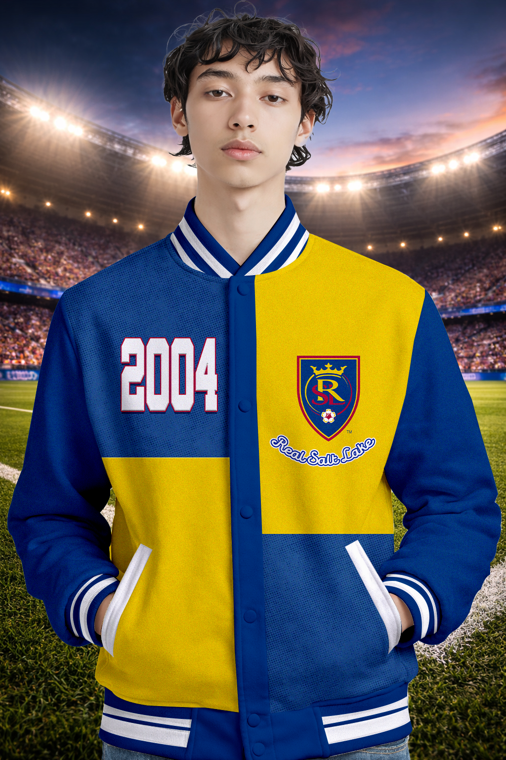LIMITED EDITION - NEW CUSTOMIZED MLS25 RSL RS LAKE SATIN VARSITY & BASEBALL JACKET