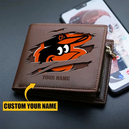 LIMITED EDITION - NEW CUSTOMIZED MLB25 BOS BALTIMORE ORIOLES LEATHER WALLET