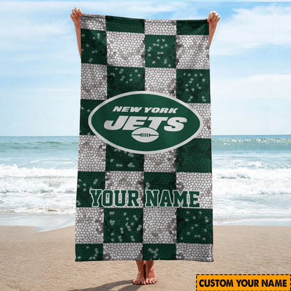 LIMITED EDITION - NEW CUSTOMIZED NFL25 NYJ NEW YORK JETS BEACH TOWEL