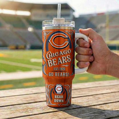 LIMITED EDITION - NEW CUSTOMIZED NFL26 CCB CHICAGO BEARS 40OZ TUMBLER