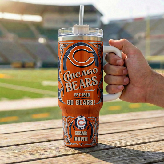 LIMITED EDITION - NEW CUSTOMIZED NFL26 CCB CHICAGO BEARS 40OZ TUMBLER