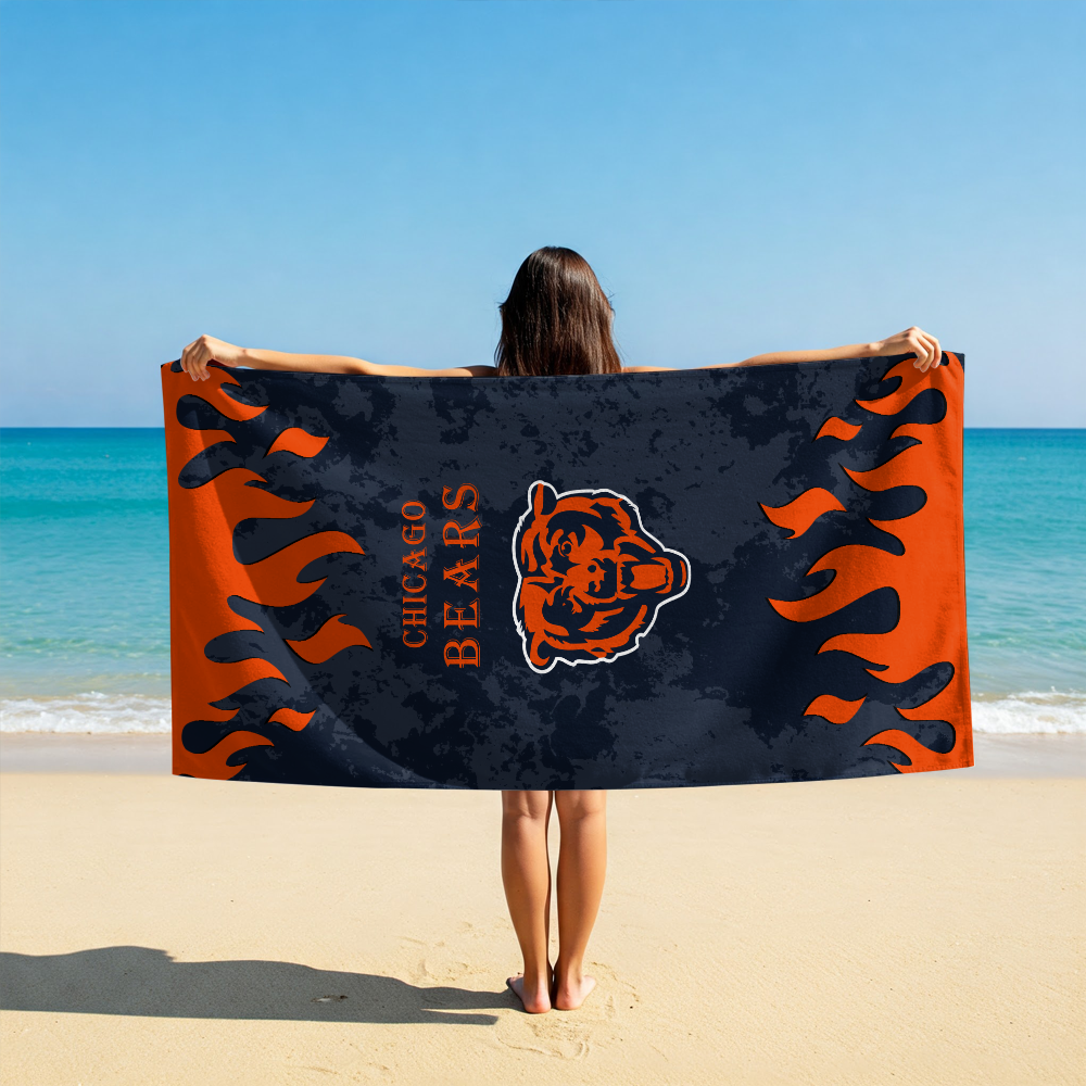 LIMITED EDITION - NEW CUSTOMIZED NFL26 CCB CHICAGO BEARS BEACH TOWEL FOR FAN