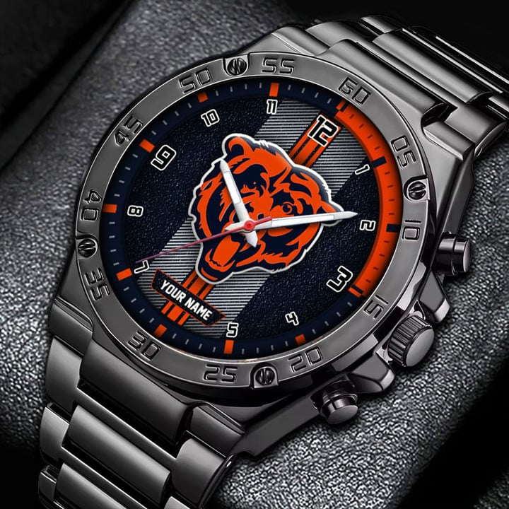 LIMITED EDITION - NEW CUSTOMIZED NFL26 CCB CHICAGO BEARS LUXURY STAINLESS STEEL WATCH