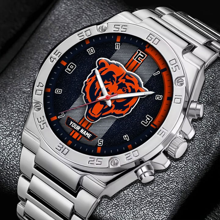 LIMITED EDITION - NEW CUSTOMIZED NFL26 CCB CHICAGO BEARS LUXURY STAINLESS STEEL WATCH