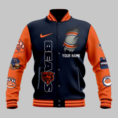 LIMITED EDITION - NEW CUSTOMIZED NFL26 CCB CHICAGO BEARS BASEBALL JACKET