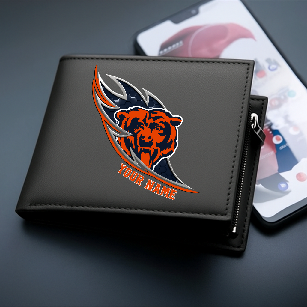 LIMITED EDITION - NEW CUSTOMIZED NFL26 CCB CHICAGO BEARS LEATHER WALLET