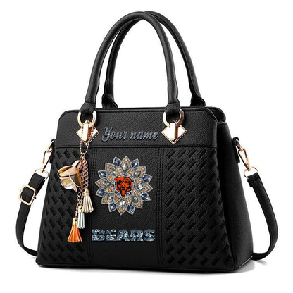 LIMITED EDITION - NEW CUSTOMIZED NFL26 CCB CHICAGO BEARS WOMEN'S ZIP HANDBAG MULTICOLOR