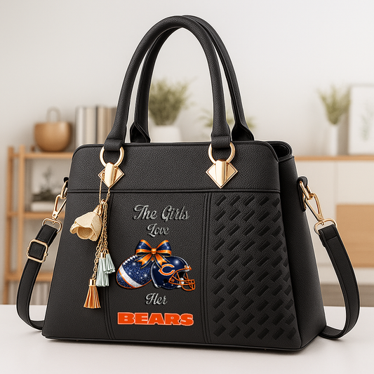 LIMITED EDITION - NEW CUSTOMIZED NFL26 CCB CHICAGO BEARS WOMEN'S ZIP HANDBAG MULTICOLOR