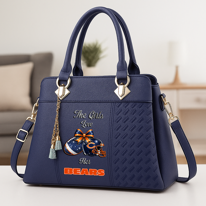 LIMITED EDITION - NEW CUSTOMIZED NFL26 CCB CHICAGO BEARS WOMEN'S ZIP HANDBAG MULTICOLOR