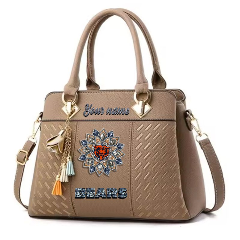 LIMITED EDITION - NEW CUSTOMIZED NFL26 CCB CHICAGO BEARS WOMEN'S ZIP HANDBAG MULTICOLOR
