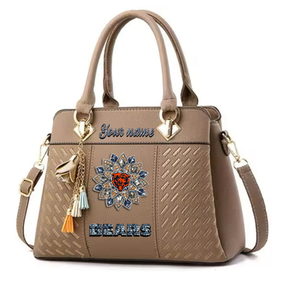 LIMITED EDITION - NEW CUSTOMIZED NFL26 CCB CHICAGO BEARS WOMEN'S ZIP HANDBAG MULTICOLOR
