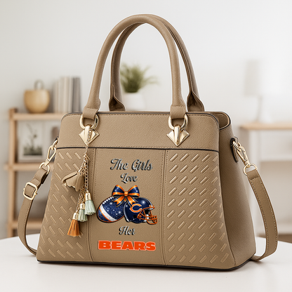 LIMITED EDITION - NEW CUSTOMIZED NFL26 CCB CHICAGO BEARS WOMEN'S ZIP HANDBAG MULTICOLOR