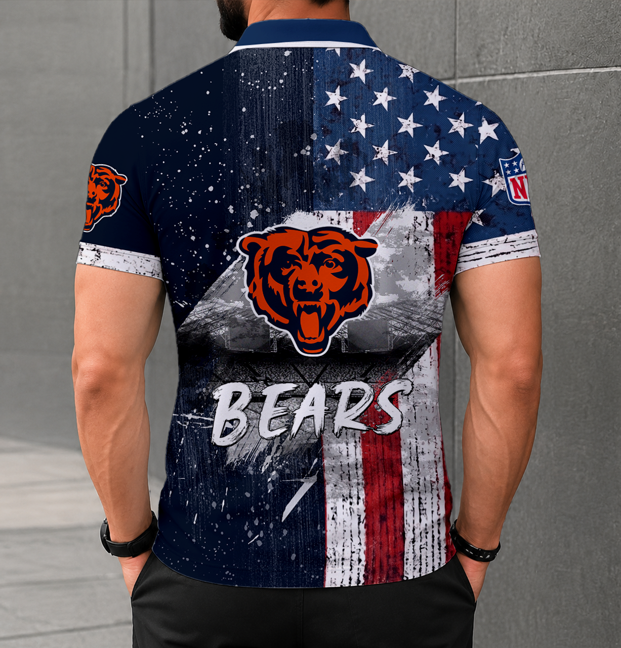 SPECIAL EDITION - NEW CUSTOMIZED NFL26 CCB CHICAGO BEARS POLO SHIRT