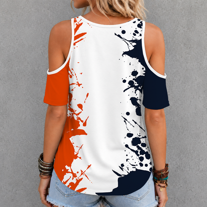 [SPECIAL OFFER] NEW CUSTOMIZED NFL26 CCB CHICAGO BEARS CRISS CROSS V-NECK TOP