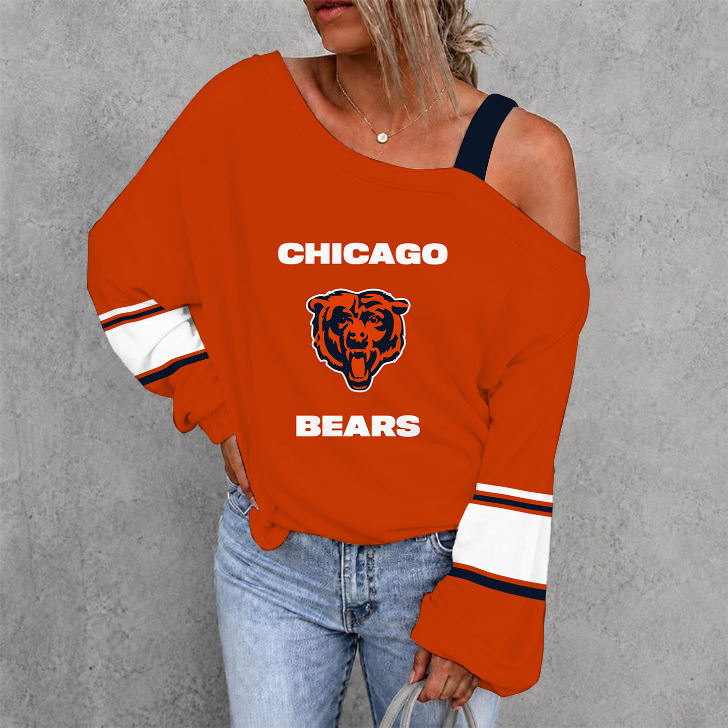 [SPECIAL OFFER] NEW CUSTOMIZED NFL26 CCB CHICAGO BEARS DROP SHOULDER SWEATSHIRT