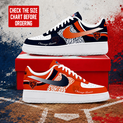 LIMITED EDITION - NEW CUSTOMIZED NFL26 CCB CHICAGO BEARS AF1 SHOES