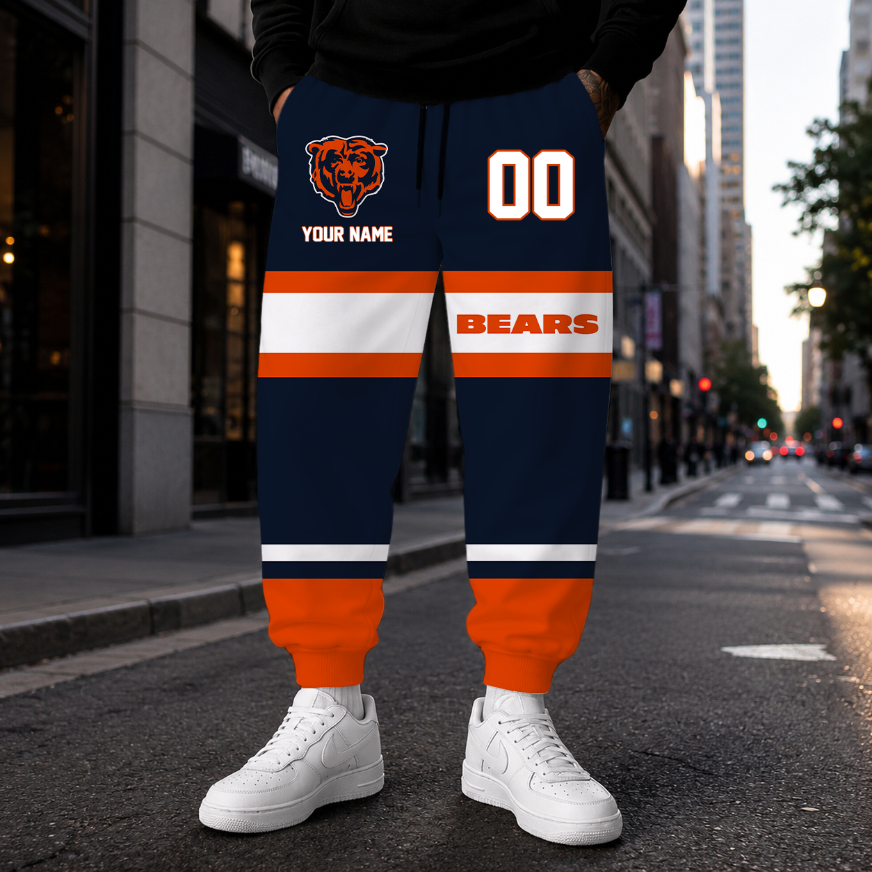 LIMITED EDITION - NEW CUSTOMIZED NFL26 CCB CHICAGO BEARS SWEATPANTS